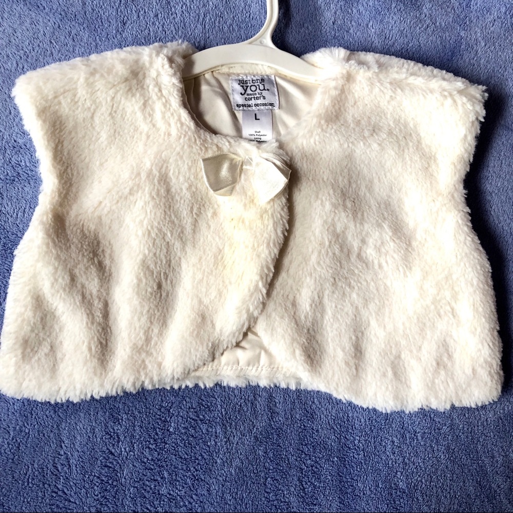 Used Girl Carters Just One You Faux Fur Vest L